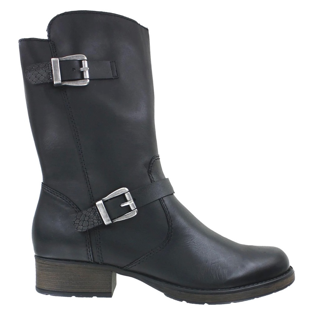 Rieker Faith Schwarz Z9582-00 Leather Moto Buckle Boots 36